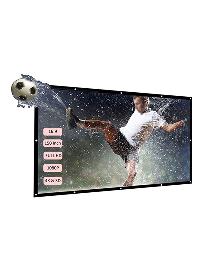 LEXIN 150 Inch Portable Foldable Non-Crease Projector Curtain Projection Screen 16:9 White - Image 3