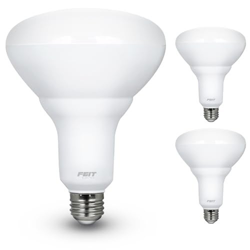 Feit Electric LED BR40 Bulbs, Dimmable, 65W Equivalent, 10 Year Life, 850 Lumens, E26 Base, 2700k Soft White, Flood Lights, Recessed Can Light Bulbs, Damp Rated, UL Listed, 2 Pack, BR40DM/10KLED/2 - Image 1