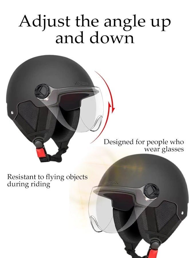 DUNISO Helmet for Electric Bike,Electric Scooter Helmet,Highly Protective Shock Absorbing Half Scooter Helmets,with Ear Protection,Drop Resistant,Adjustable Head Circumference,for Scooters,Mopeds,Mountain Bikes,Road Bikes - Image 4