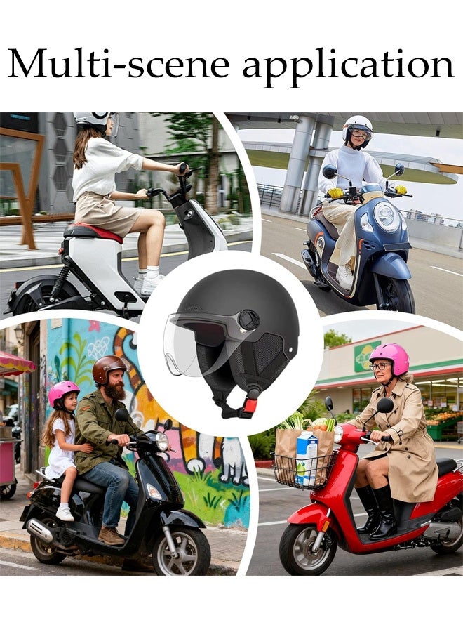 DUNISO Helmet for Electric Bike,Electric Scooter Helmet,Highly Protective Shock Absorbing Half Scooter Helmets,with Ear Protection,Drop Resistant,Adjustable Head Circumference,for Scooters,Mopeds,Mountain Bikes,Road Bikes - Image 3