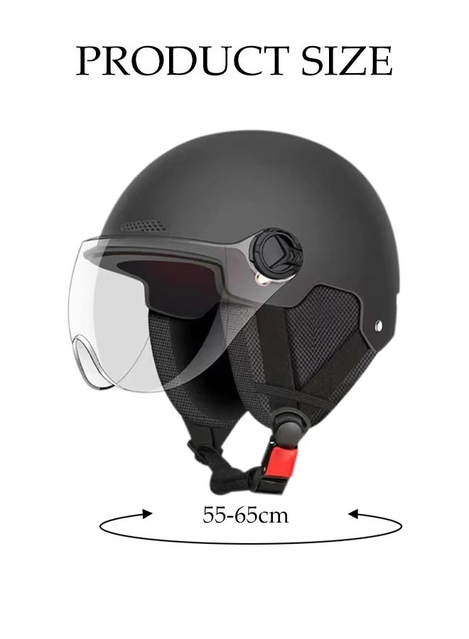DUNISO Helmet for Electric Bike,Electric Scooter Helmet,Highly Protective Shock Absorbing Half Scooter Helmets,with Ear Protection,Drop Resistant,Adjustable Head Circumference,for Scooters,Mopeds,Mountain Bikes,Road Bikes - Image 2