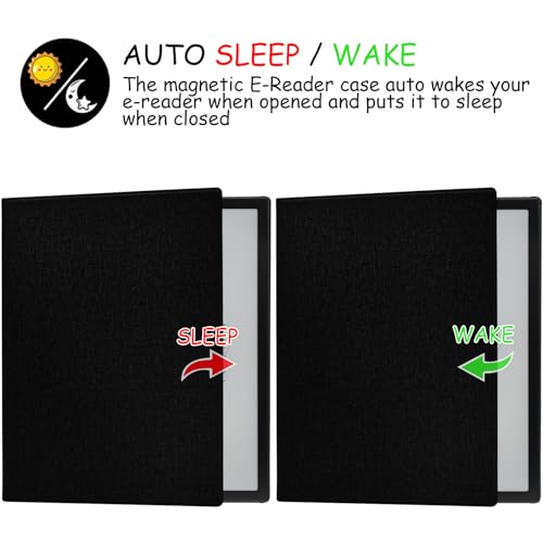 GOVTVA Magnetic Stand Case for Onyx Boox Tablet Note Air 5 C/Note Air 4 C/Note Air 3 C (2025/2024/2023 Released) Ultra-Thin Leather Cover with Magnetic Pen Buckle, Auto Sleep/Wake (Cloth Black) - Image 5