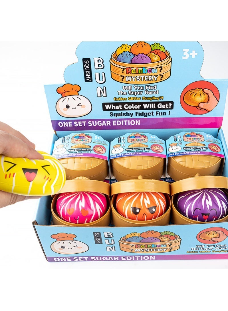 نورا قطعتان من ألعاب "الزلابية" الإسفنجية (Squishies) — لعبة حسية لتخفيف التوتر مع سلة تبخير واقعية؛ لعبة مكتبية قابلة للمط (الأبعاد شاملة سلة التبخير: 8.5 × 8.5 × 5 سم) (ألوان عشوائية) - Image 2