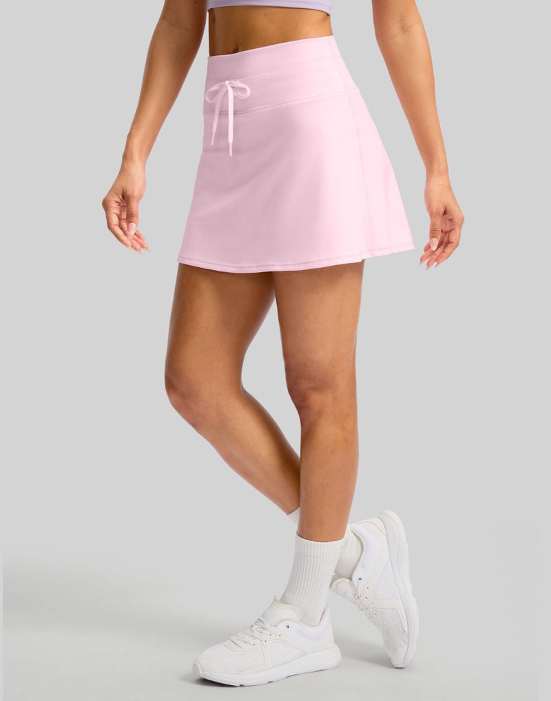 Soothfeel Tennis Skirts for Women High Waisted Golf Skirt Pickleball Running Casual Athletic Skorts for Woman with Pockets, Pink, M - Image 3