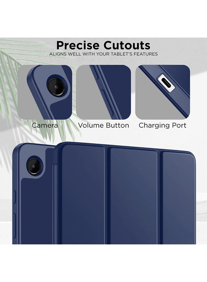 Theodor Case For Samsung Galaxy Tab A9+ / A11+ 11 Inch Case – Slim Trifold Smart Cover with Pencil Holder, Soft TPU Back, Auto Wake Sleep, Shockproof Protective Case – Navy - Image 3