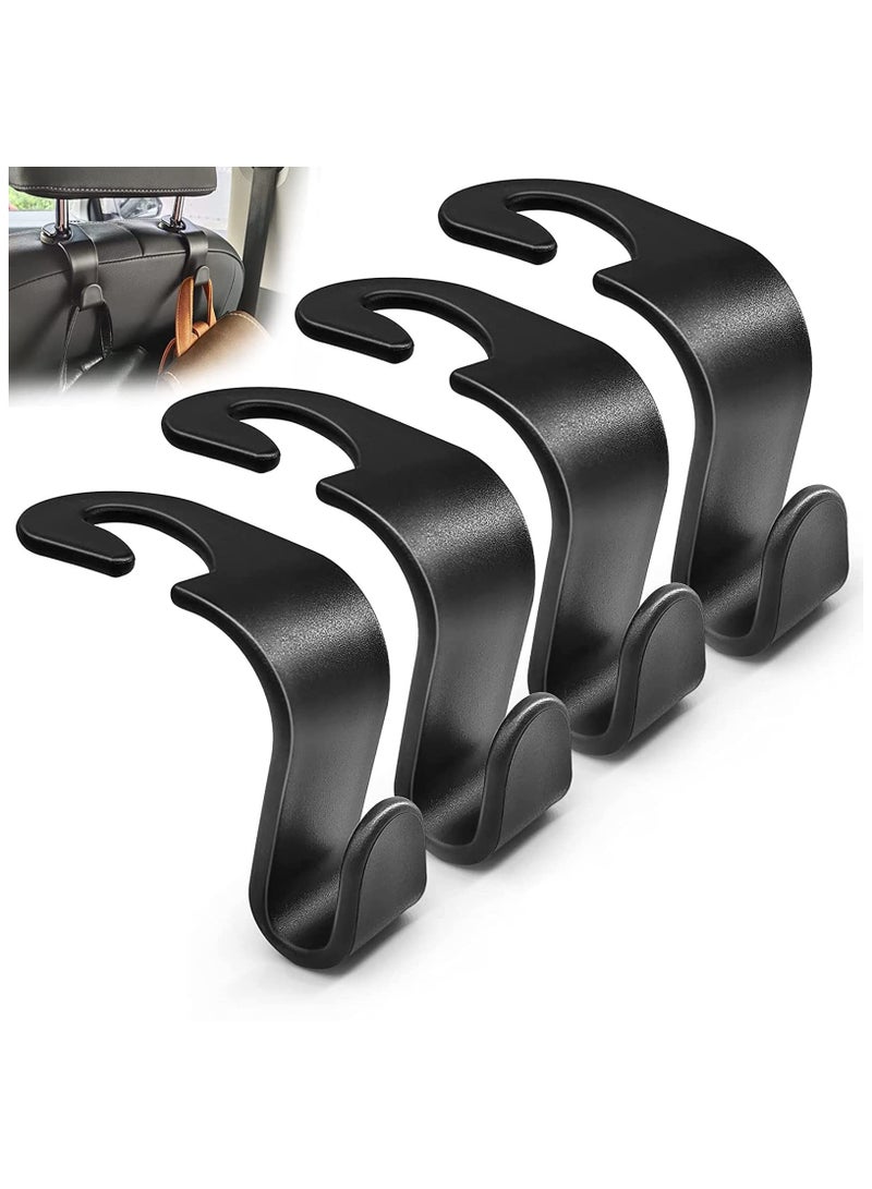 BreeJooy Car Seat Headrest Hook, 4 Pack Universal Car Storage Headrest Hanger Holder Hooks for Purse Used to Hang Water Bottles Shopping Bags Car Trash Bags - Image 1