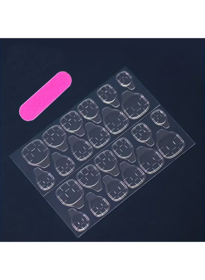 Goolsky 24 fake nails Four seasons dark striped flowers short square nails - Image 5