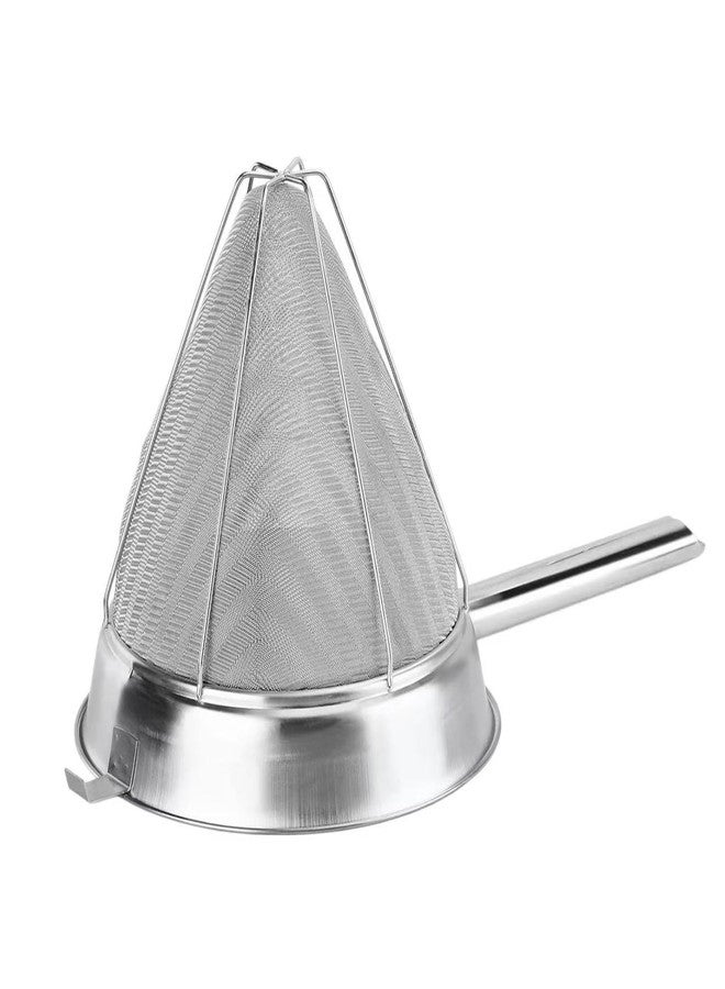 HugeLooy 8-Inch Stainless Steel Fine Mesh Chinois Strainer, Large Strainer Reinforced Bouillon Strainer for Sauces, Soups, Purees, Pastes, Jelly, Custard, Curds and etc. - Image 3