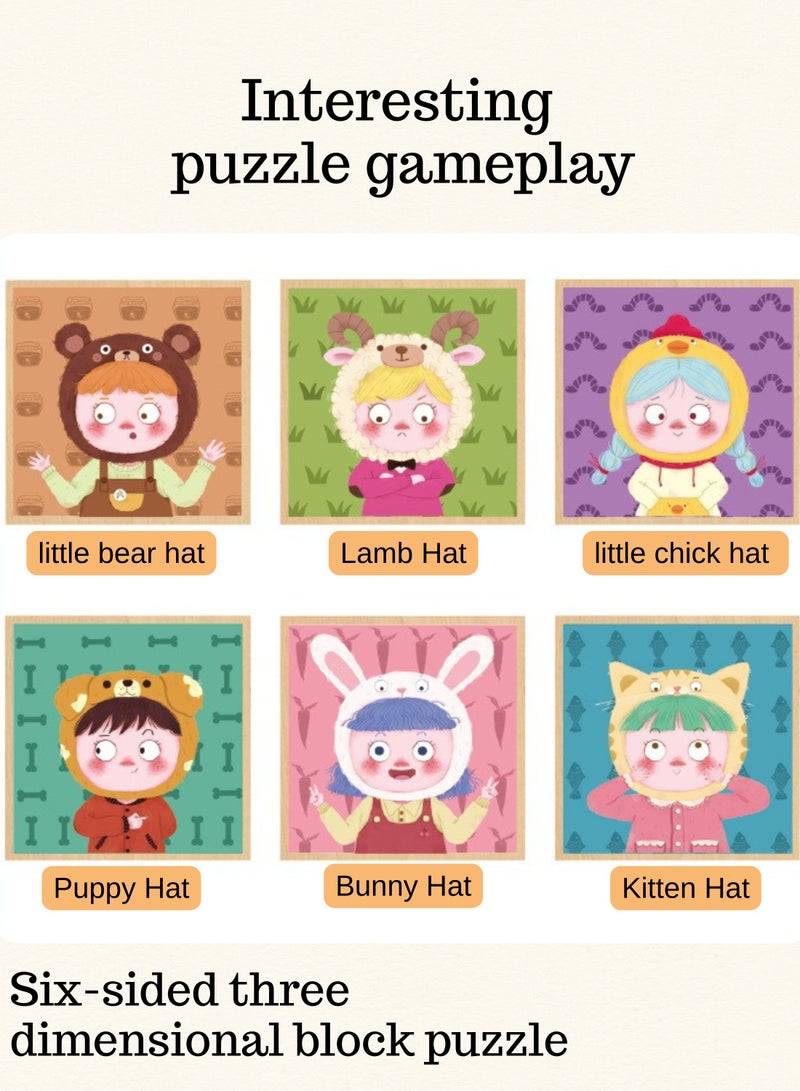 kid's wooden puzzle 3D three-dimensional handmade diy wooden cartoon pattern educational toy gift - Image 3