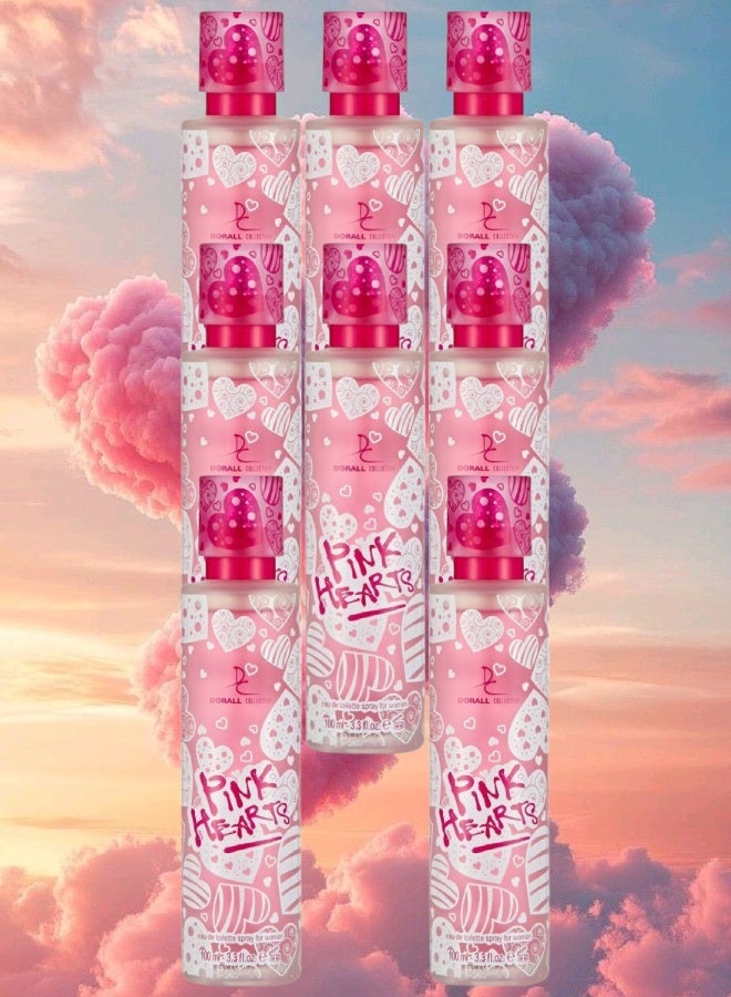 DORALL COLLECTION 8 Pieces Pink Hearts Perfume 100ML - Image 1