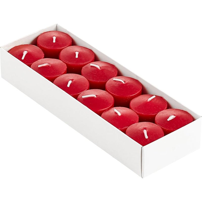 Red Strawberry Scented Votive Candles 10 Hour Burn time Dripless less Set of 12 for Dinner, Wedding, Event Decorations