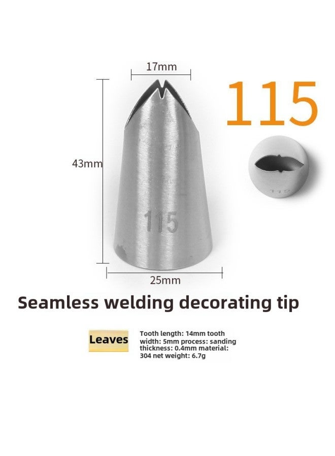304 Stainless Steel Pastry Nozzle 6-tooth Belt Number Seamless Welding Cream Nozzle Large Cake Decorating Tool-Specifications:115  - Image 1