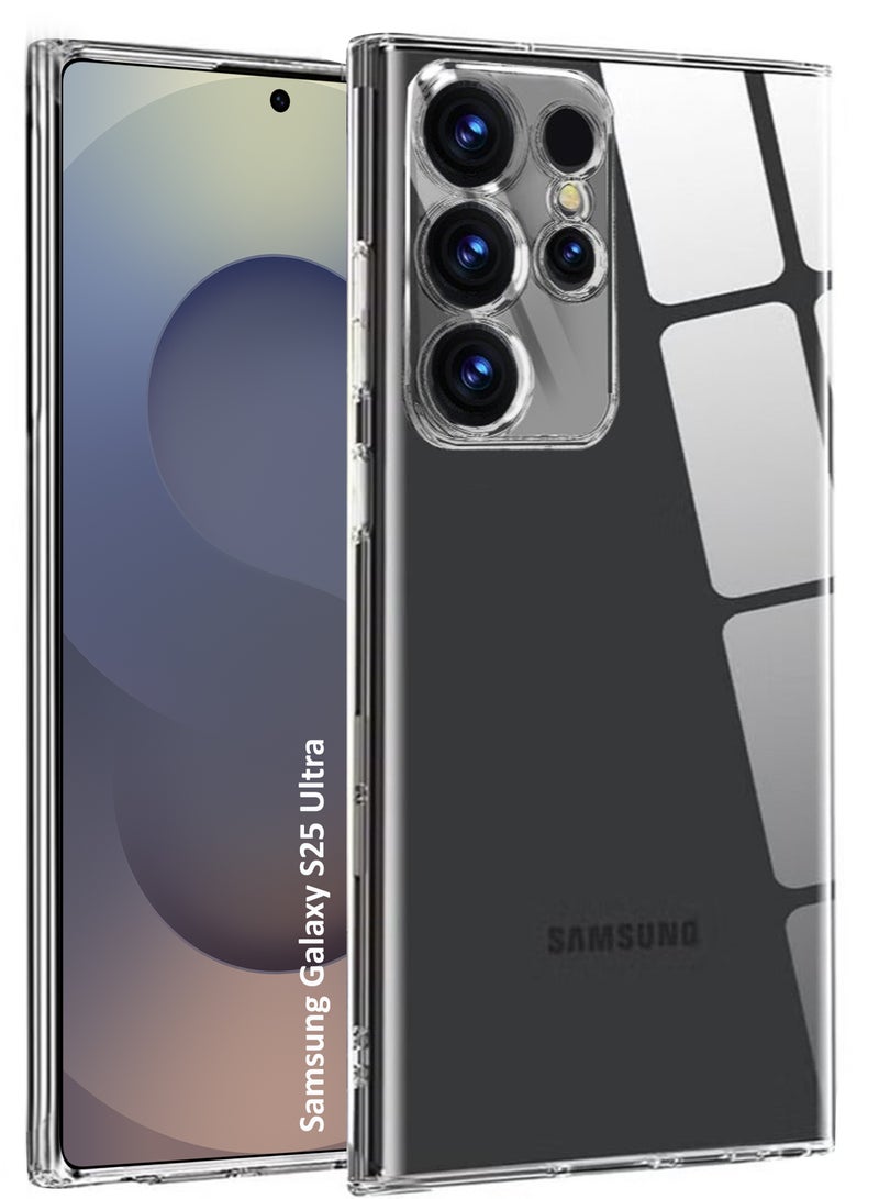 Samsung Galaxy S25 Ultra - Soft Flexible Transparent Silicone Protective Back Case Cover-Transparent - Image 1