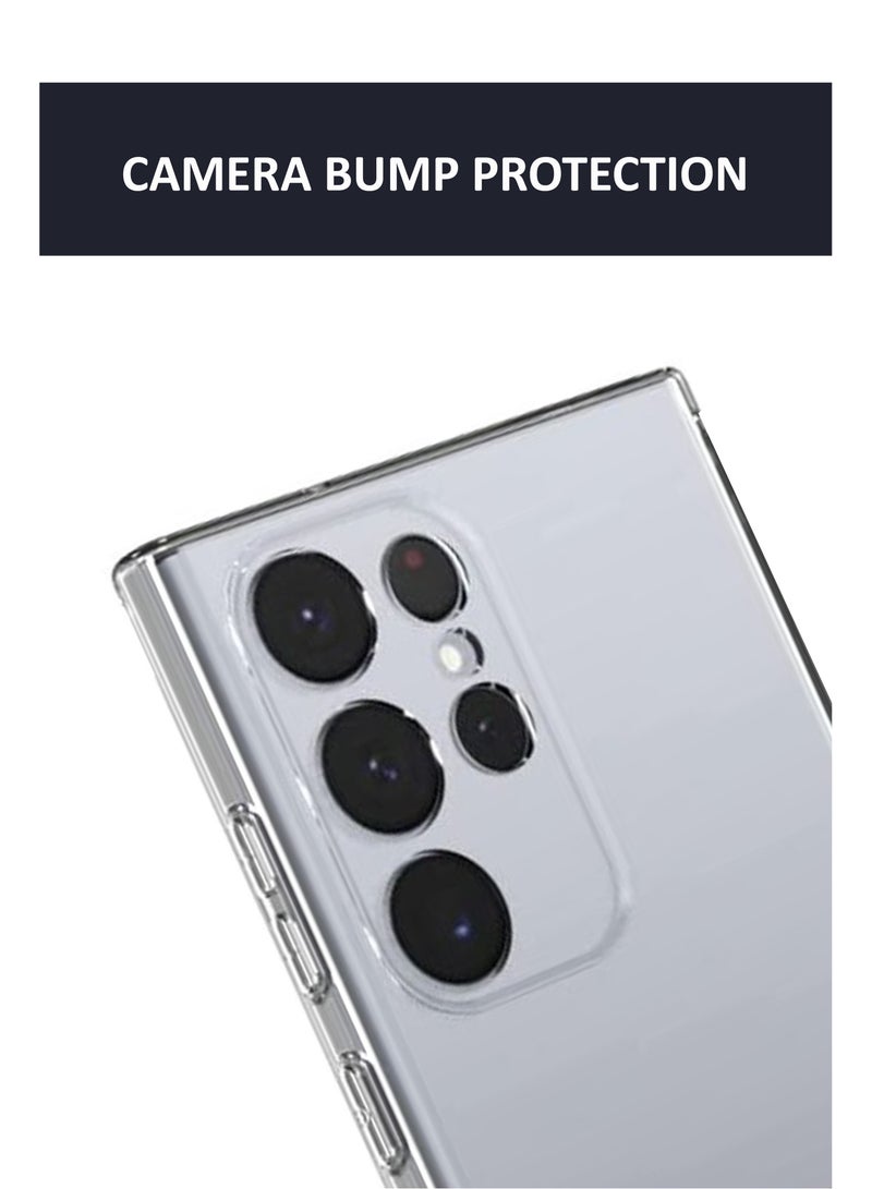 Samsung Galaxy S25 Ultra - Soft Flexible Transparent Silicone Protective Back Case Cover-Transparent - Image 3