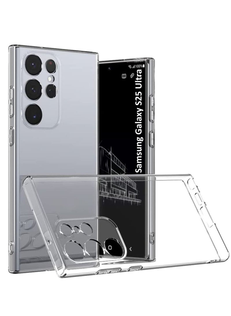 Samsung Galaxy S25 Ultra - Soft Flexible Transparent Silicone Protective Back Case Cover-Transparent - Image 5