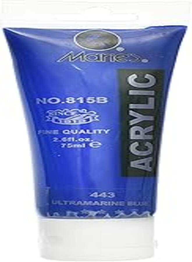 Maries 815B (443) High Quality Acrylic fine Colour 75 ml For Adults, Art Supplies, Perfect Starter Kit for Painting - Ultramarine Blue