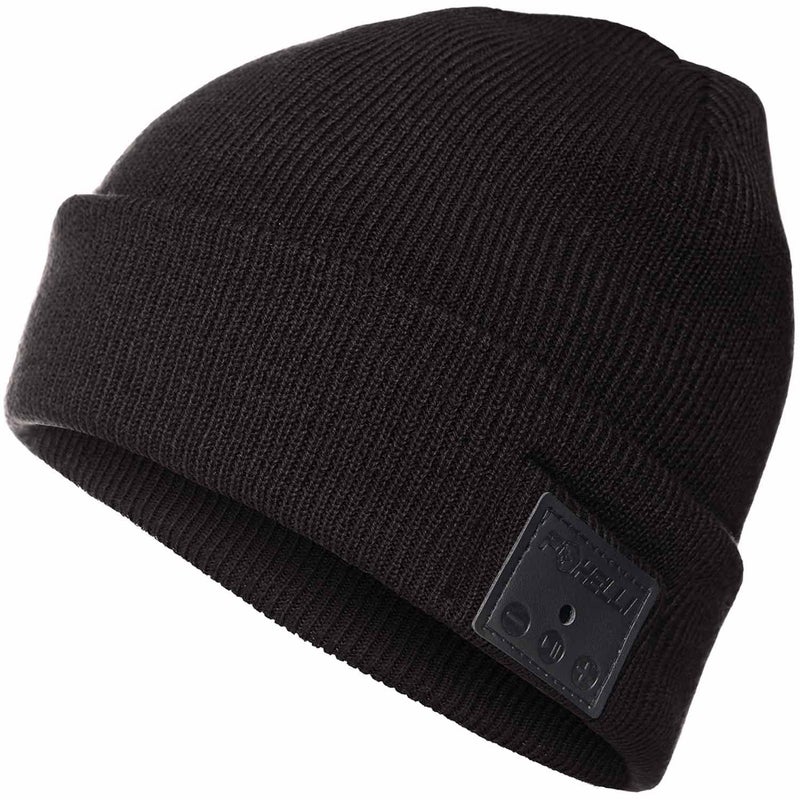 Foxelli Bluetooth Beanie Hat with Headphones Perfect Tech Gift for Men & Women Black - Image 1