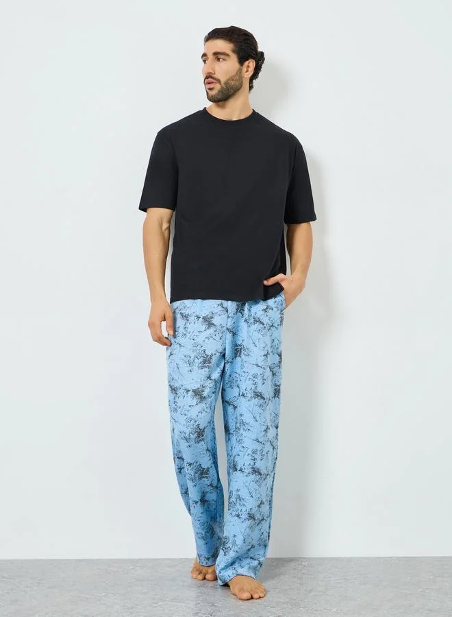 Styli Men Blue Relaxed Fit Printed Pyjama Pants