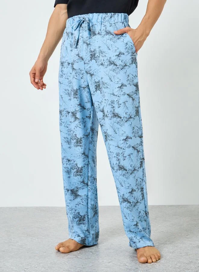 Styli Men Blue Relaxed Fit Printed Pyjama Pants