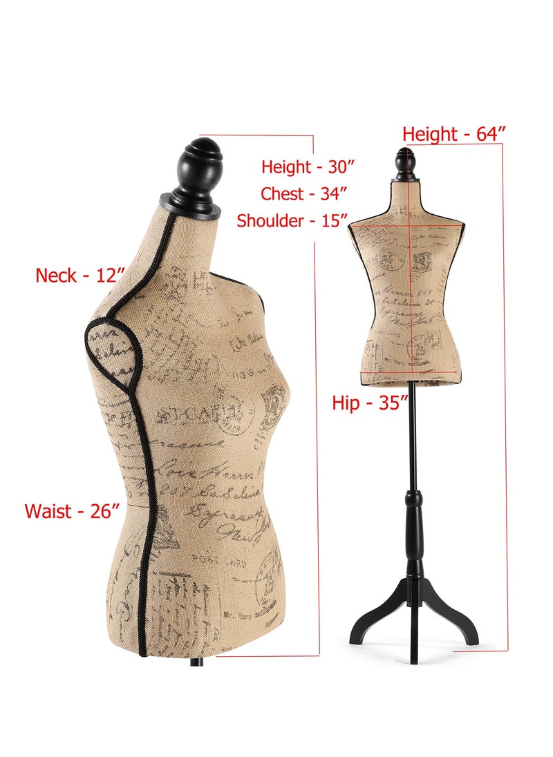 Female Dress Form Mannequin Torso Adjustable Height Mannequin Body with Tripod Stand for Clothing Dress Jewelry Display, Brown - pzsku/ZC311178BB4A2BC7058D2Z/45/_/1693058581/9c0c9e0d-d77c-47e8-bd26-5c769b91c0f2