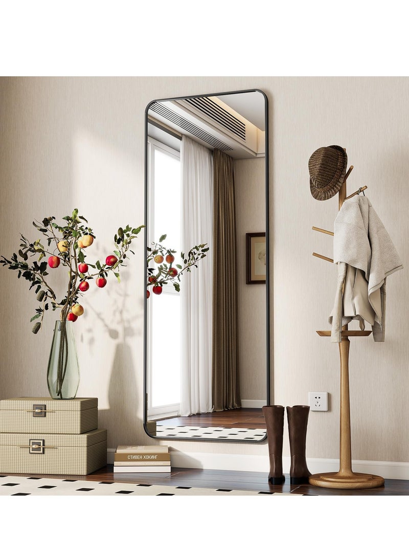 Bluejw Full Length Mirror Floor Mirrors with Aluminum Alloy Frame Free-Standing Leaning Large Bedroom Dressing Mirror Full Body Mirror Standing Mirror Wall Mounted Mirror Makeup Mirror for Living Room Silver Black - Image 5