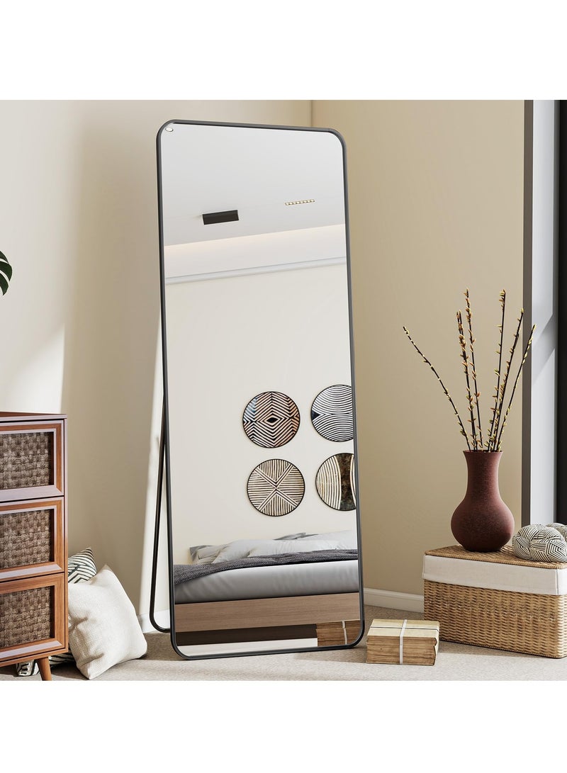 Bluejw Full Length Mirror Floor Mirrors with Aluminum Alloy Frame Free-Standing Leaning Large Bedroom Dressing Mirror Full Body Mirror Standing Mirror Wall Mounted Mirror Makeup Mirror for Living Room Silver Black - Image 3