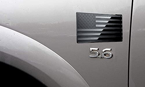 LFPartS USA Embossed Stainless Steel Metal Flag for Cars, Trucks Black 5"x3" - Image 3