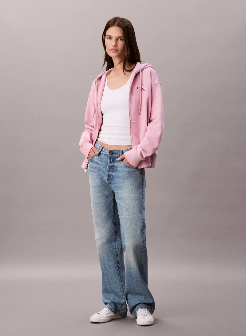 Calvin Klein Jeans Monogram Zip Up Hoodie
