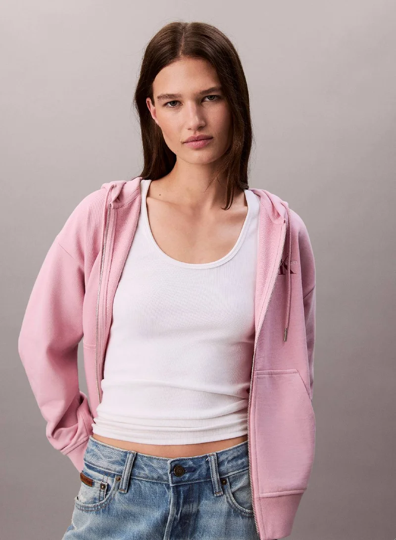 Calvin Klein Jeans Monogram Zip Up Hoodie