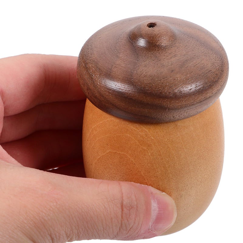 Oak Walnut Acorn Shaped Wooden Toothpick Holder Desktop Container Kitchen Dining Room Decor - Image 5