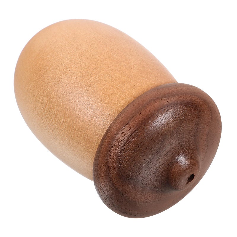 Oak Walnut Acorn Shaped Wooden Toothpick Holder Desktop Container Kitchen Dining Room Decor - Image 2
