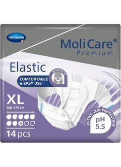 Molicare Premium 8 Drops Elastic 14 Pack, X-Large, Purple  - Image 1