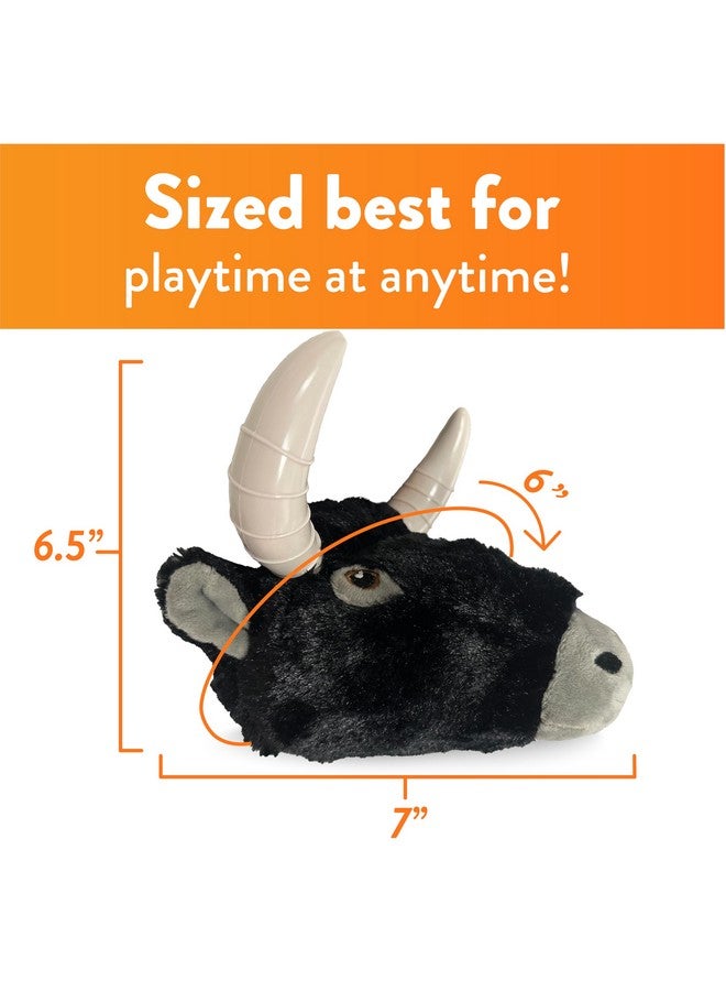 Spunky pup Knucklehead Durable Dog Toy - 2-in-1 Plush & Chew Toy for Aggressive Chewers, Chicken-Flavored Dental Chew, Durable Double-Stitched Squeaker- Bull - Image 5