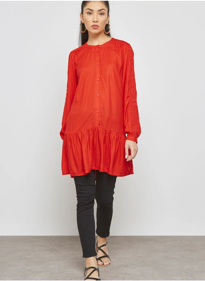 B.Young Longline Peplum Top
