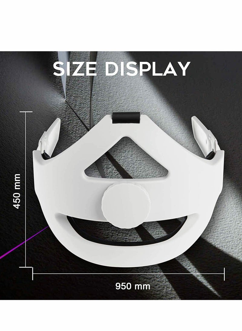Head Strap Compatible for Oculus Quest 2, Replacement for Elite Strap, Adjustable Comfortable Strap with Head Cushion, Reduce Pressure for Quest 2 Headset White - Image 4