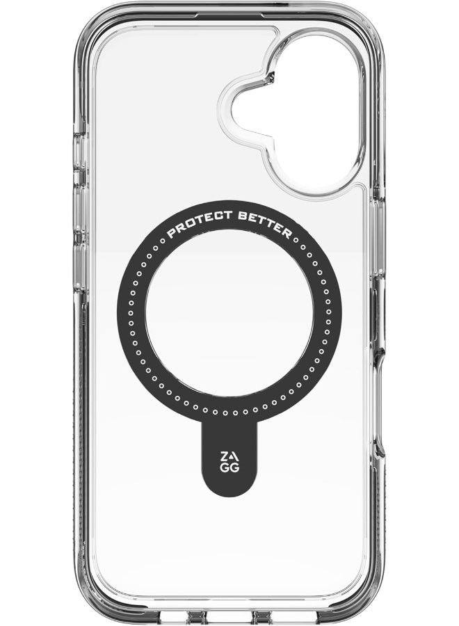 ZAGG Santa Cruz Snap Case with RingStand for iPhone 16 Clear/Black - Image 2