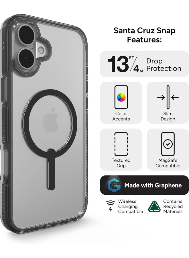 ZAGG Santa Cruz Snap Case with RingStand for iPhone 16 Clear/Black - Image 5