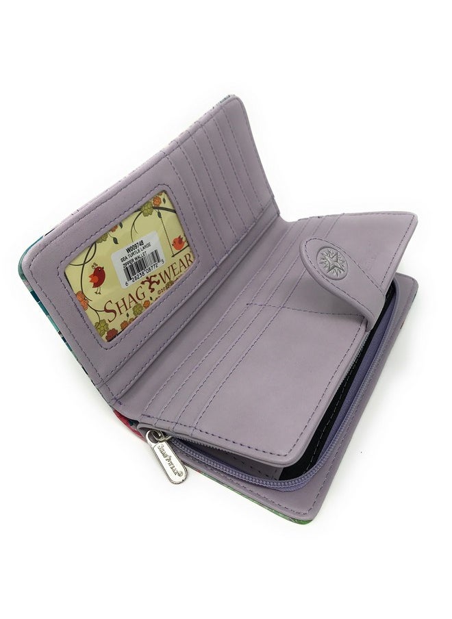 Shag Wear - Sea Turtle Large Animal Wallet For Women Vegan Faux Leather 7 Light Purple - Image 1