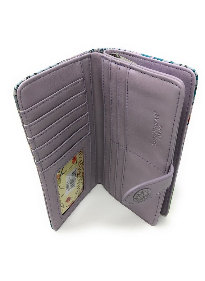 Shag Wear - Sea Turtle Large Animal Wallet For Women Vegan Faux Leather 7 Light Purple - Image 1