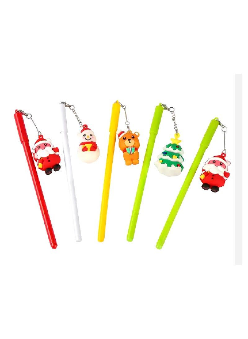 Christmas Pen Christmas Gel Pen, Cartoon Snowman Santa Claus Reindeer Christmas Tree Ballpoint Pens 2pcs - Image 1