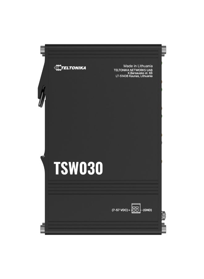 TELTONIKA TSW030 Ethernet Switch, 8 x 10/100Mbps Ethernet Ports, Low Power Consumption, Built-in DIN Rail Mount - Image 4