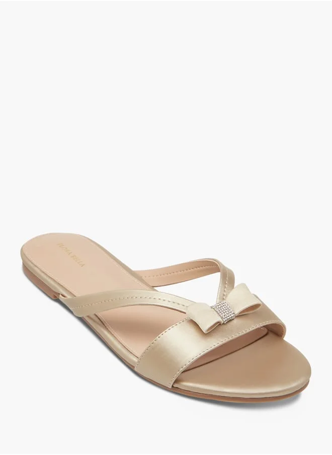 Flora Bella By Shoexpress Women Bow Accent Slip-On Sandals