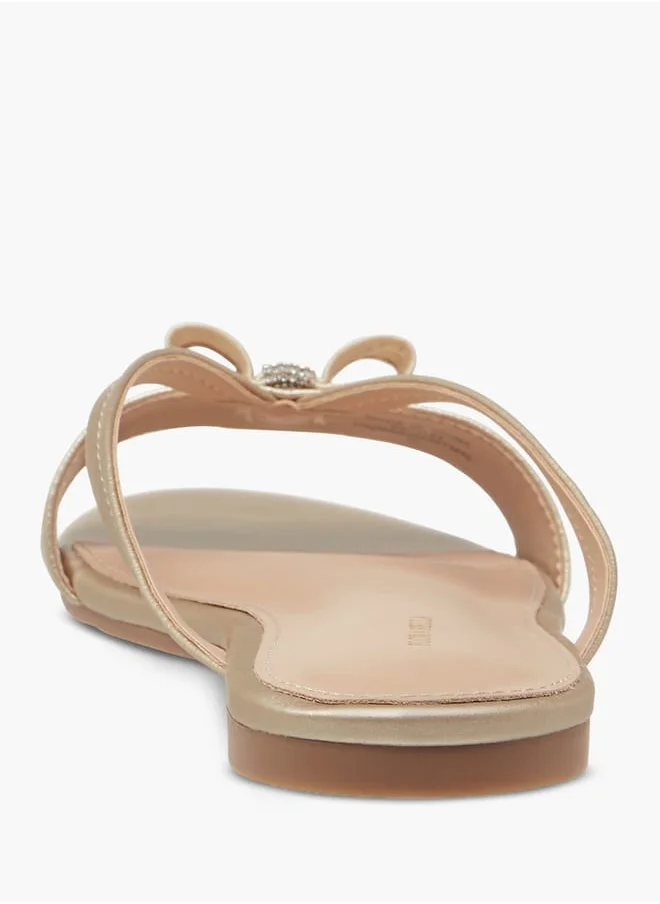 Flora Bella By Shoexpress Women Bow Accent Slip-On Sandals