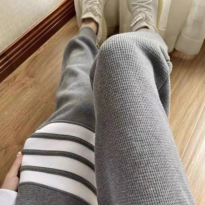 Autumn Womens Slim Fit Joggers with Cuffs 2303 white - Image 4