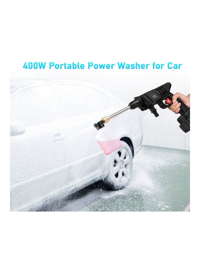 بيوينتي 21V Portable Cordless Pressure Car Washer With Two Batteries Black/Silver/Orange  - Image 5