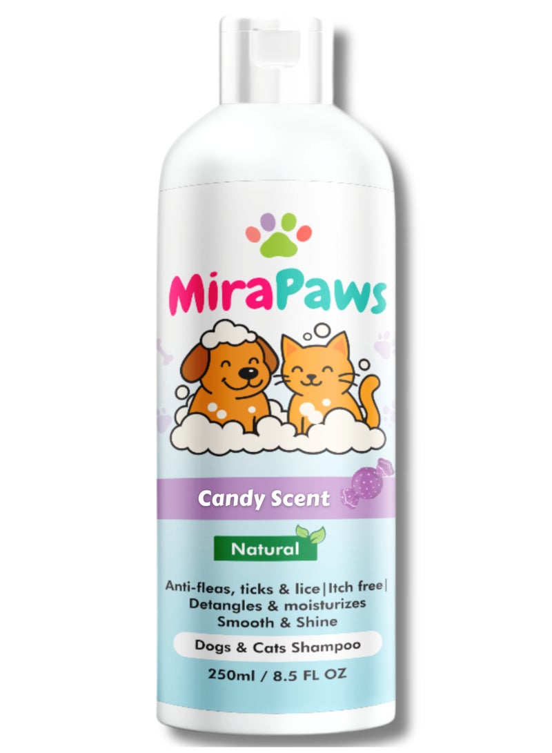 MiraPaws Pets Shampoo - Candy Scent 250ml - Image 1