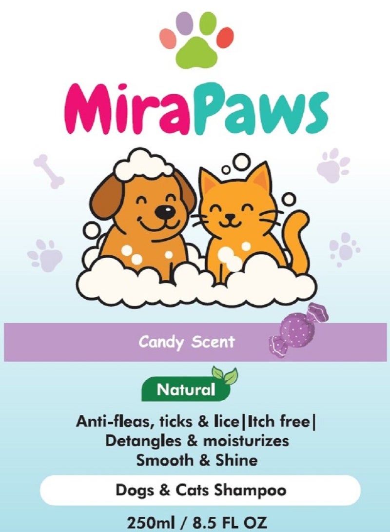 MiraPaws Pets Shampoo - Candy Scent 250ml - Image 2