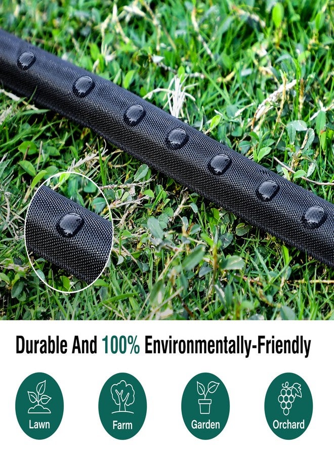 Premillow Soaker Hose - Flat Soaker Hose 100FT for Garden Beds, Water Garden Soaker Hose Linkable Consistent Drip Irrigation Hose Save 83% Water - Image 5