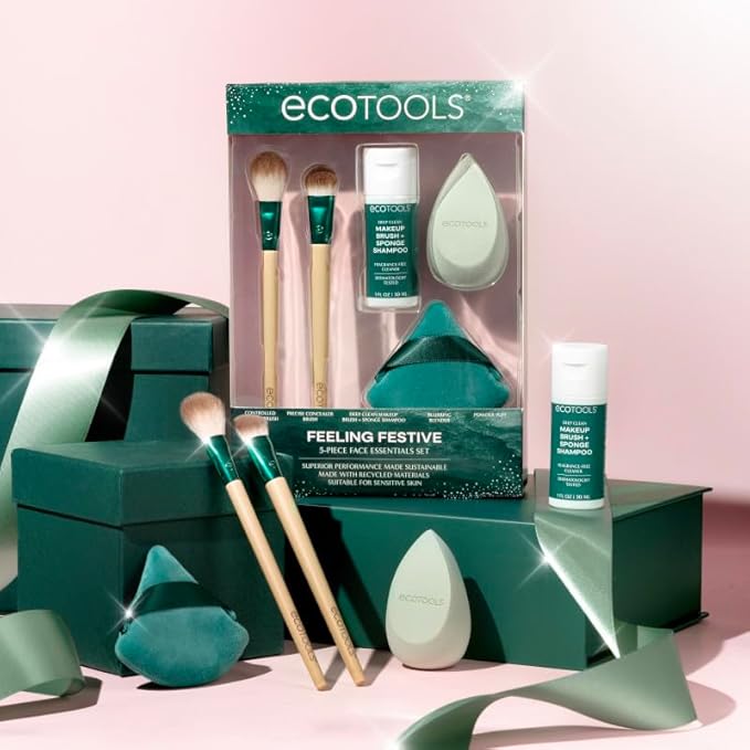 Ecotools مجموعة أدوات الوجه الاحتفالية من إيكوتولز 5 قطع مجموعة هدايا محدودة الإصدار