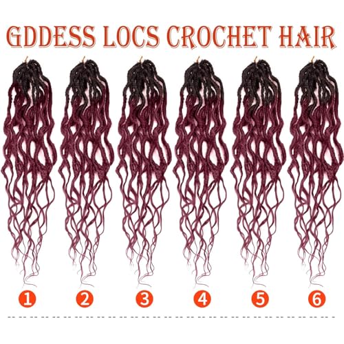 SuyiIRL Goddess Faux Locs Crochet Hair Bohemian Locs 24 Inches Afro Dreadlock Faux Dreads Ombre Red Crochet Hiar For Black Women - Image 4